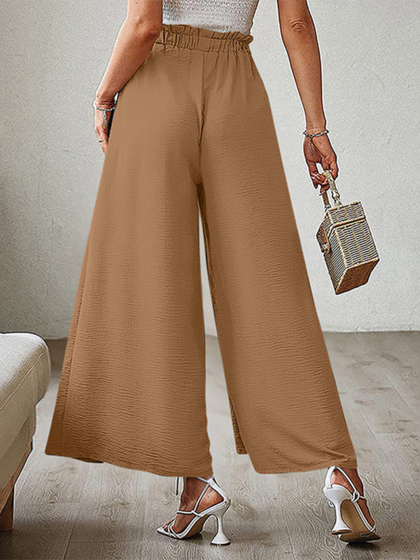 Plissierte High Waist Wide Leg Hose in 8 Farben S-XXL