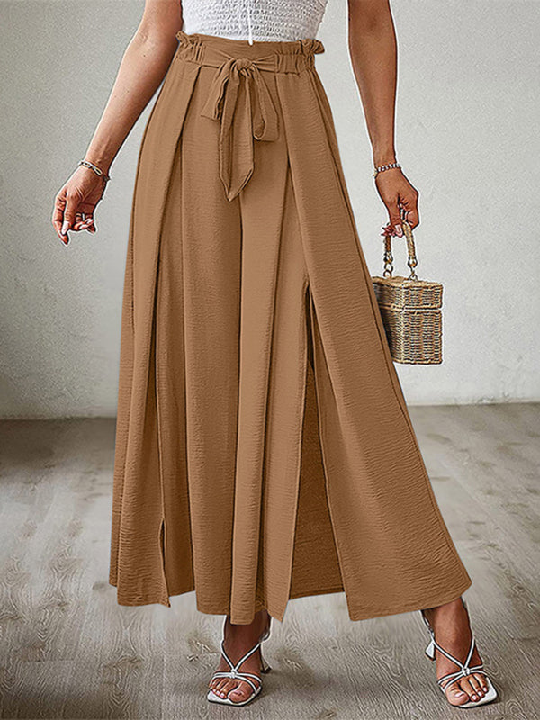 Plissierte High Waist Wide Leg Hose in 8 Farben S-XXL