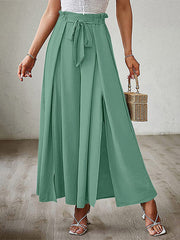 Plissierte High Waist Wide Leg Hose in 8 Farben S-XXL