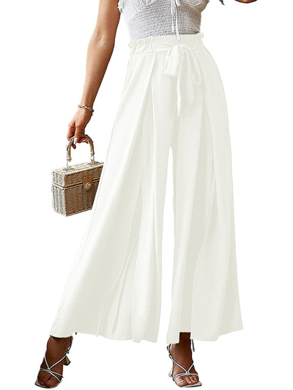 Plissierte High Waist Wide Leg Hose in 8 Farben S-XXL