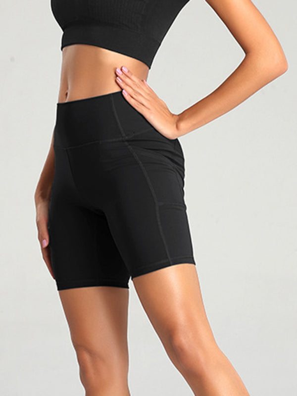 Solid High Waist Bike Shorts with Pocket in 5 Colors Sizes 2-16