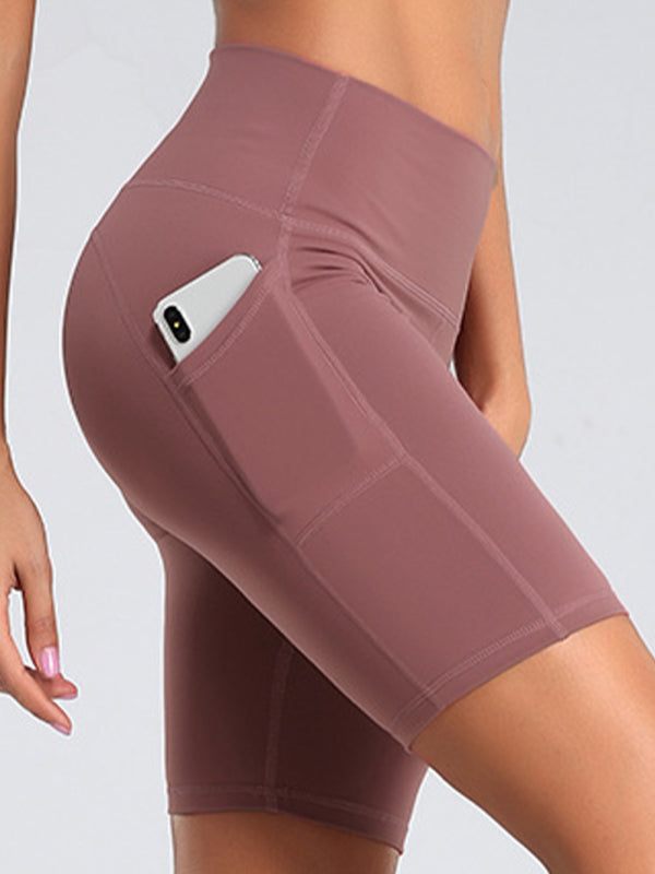 Solid High Waist Bike Shorts with Pocket in 5 Colors Sizes 2-16