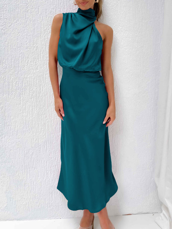 Halter Neck Sleeveless Midi Dress in 6 Colors