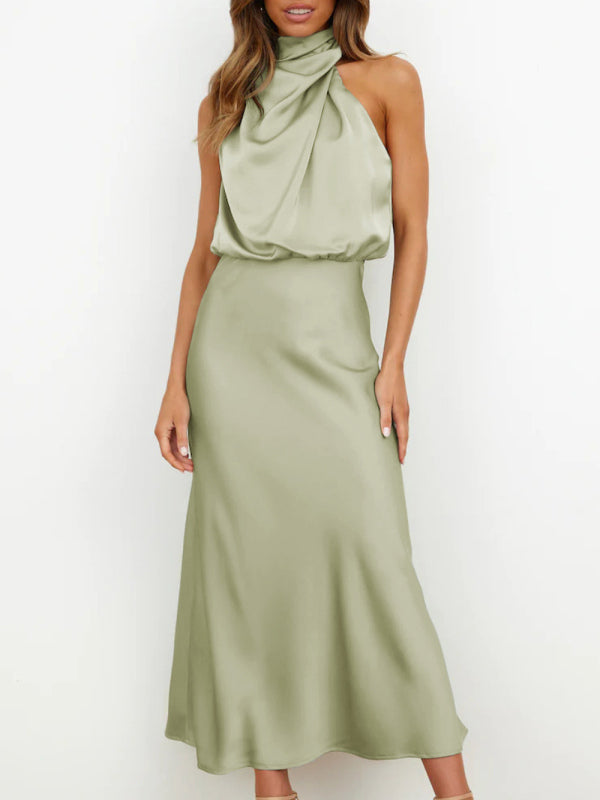 Halter Neck Sleeveless Midi Dress in 6 Colors