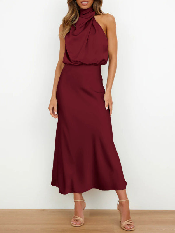 Halter Neck Sleeveless Midi Dress in 6 Colors