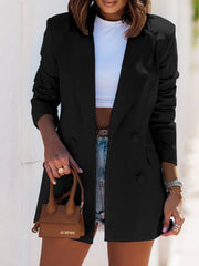 Double-Breasted Blazer with Flap Pocket