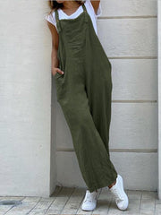 Linen Jumpsuit with Pockets in 3 Colors Sizes 4-30
