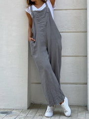 Linen Jumpsuit with Pockets in 3 Colors Sizes 4-30