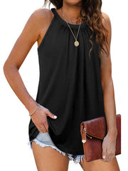 Solid Pleated Halter Neck Tank Top in 3 Colors Sizes 2-12