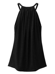 Solid Pleated Halter Neck Tank Top in 3 Colors Sizes 2-12