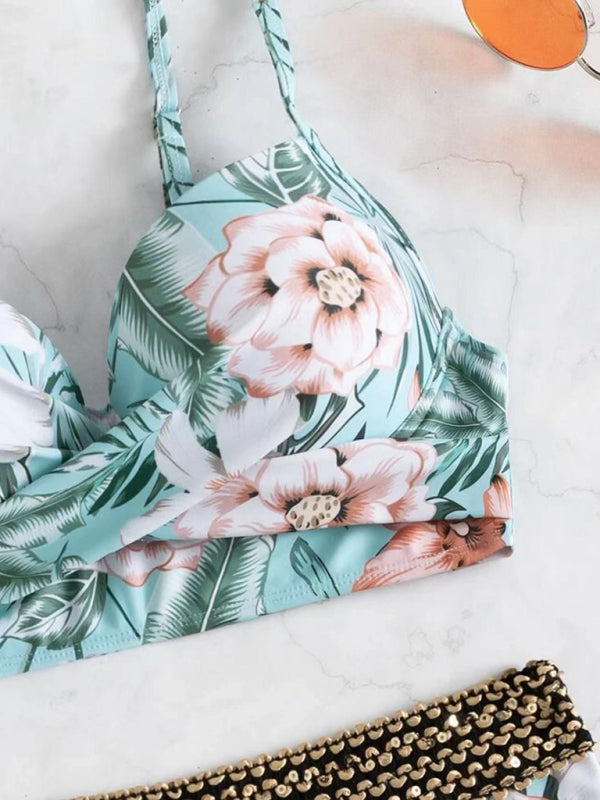 Geblümter High Waist Bikini in 2 Farben S-XL
