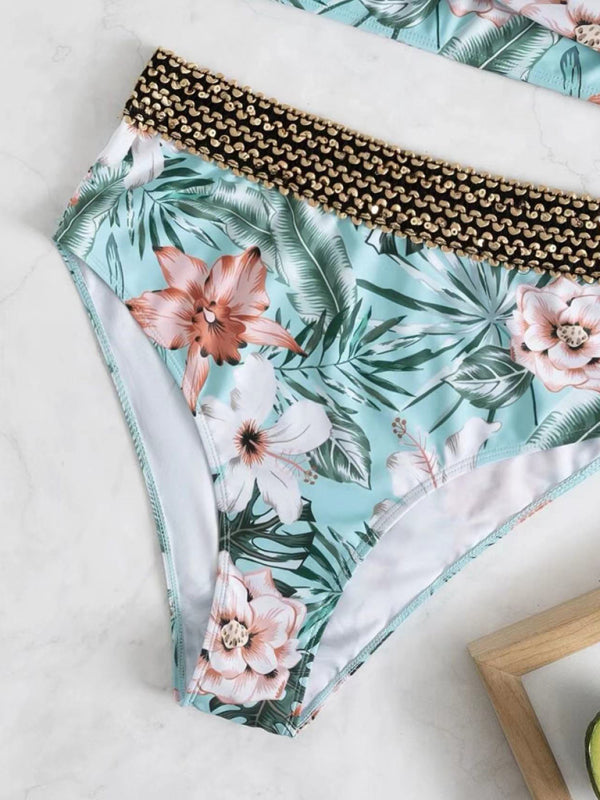 Geblümter High Waist Bikini in 2 Farben S-XL