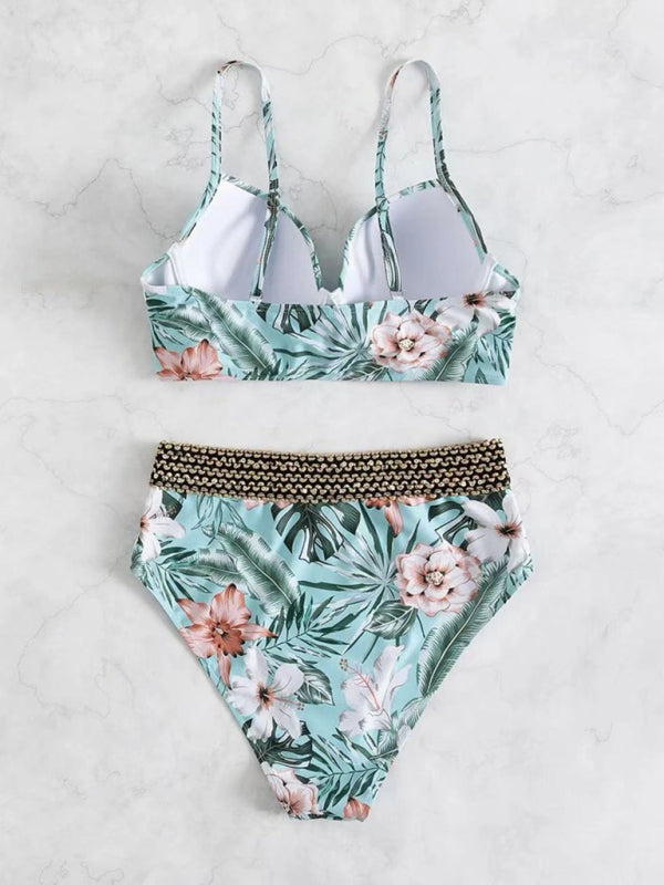Geblümter High Waist Bikini in 2 Farben S-XL