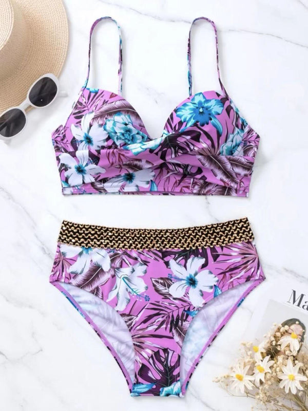 Geblümter High Waist Bikini in 2 Farben S-XL