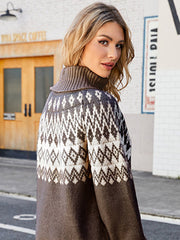 Retro Langarm Rollkragen Strickpullover in 3 Farben S-XXL 
