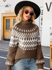 Retro Langarm Rollkragen Strickpullover in 3 Farben S-XXL 
