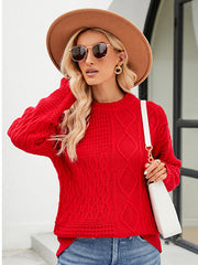 Solid Crew Neck Knit Sweater with Long Sleeves in 4 Colors S-XL