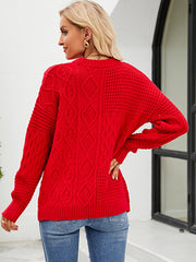 Solid Crew Neck Knit Sweater with Long Sleeves in 4 Colors S-XL