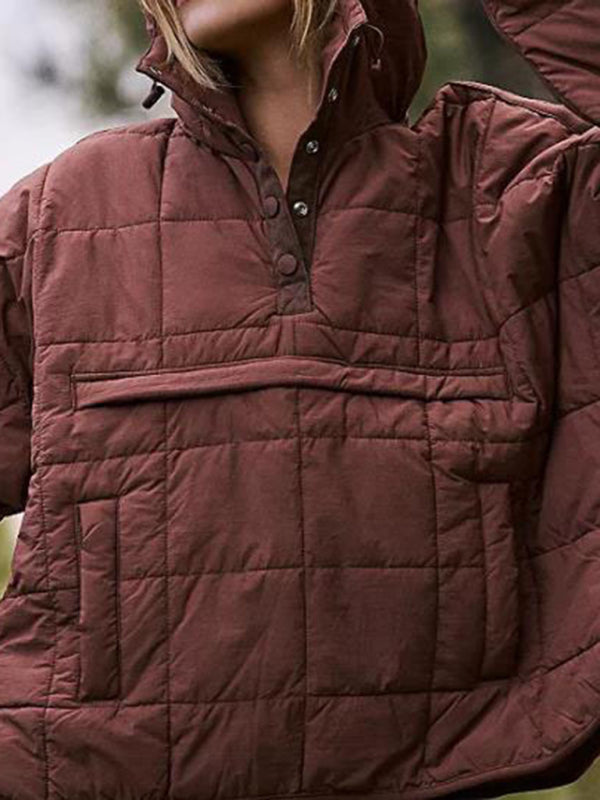 Hooded Long Sleeve Padded Jacket in 5 Colors S-XXL