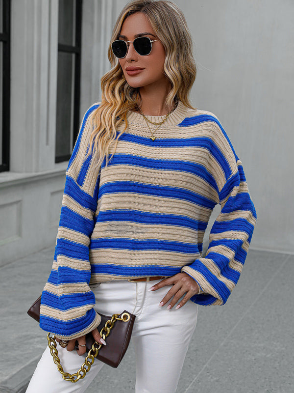 Striped Crewneck Long Sleeve Sweater