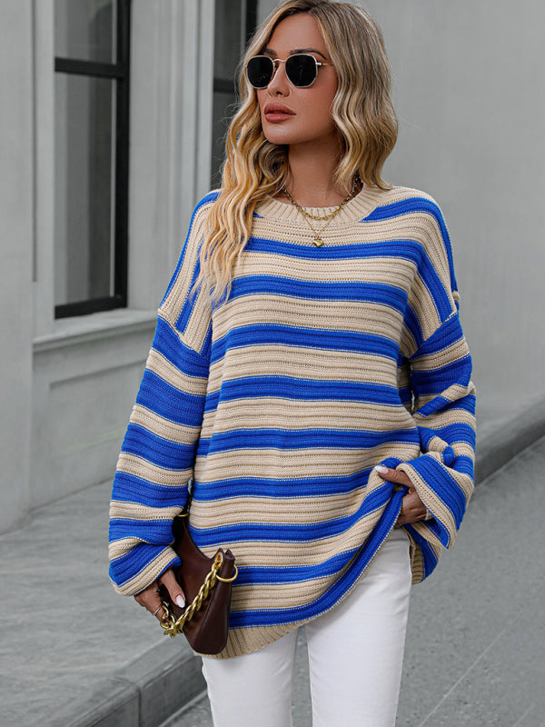 Striped Crewneck Long Sleeve Sweater