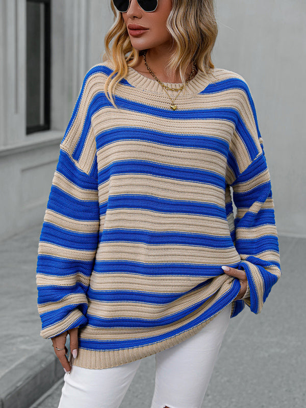 Striped Crewneck Long Sleeve Sweater