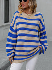 Striped Crewneck Long Sleeve Sweater