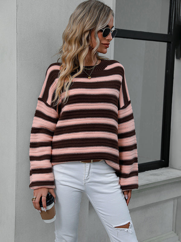 Striped Crewneck Long Sleeve Sweater