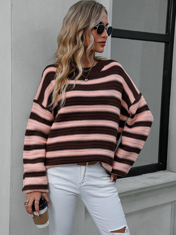 Striped Crewneck Long Sleeve Sweater