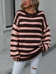 Striped Crewneck Long Sleeve Sweater