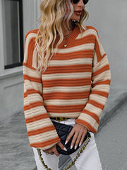 Striped Crewneck Long Sleeve Sweater