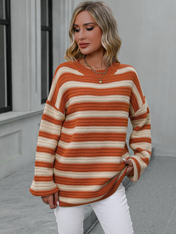 Striped Crewneck Long Sleeve Sweater