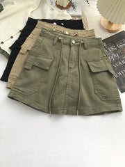 Jeansrock mit hoher Taille und Kordelzug in 2 Farben, Größen 2–14
