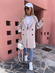 Collared Long Sleeve Buttoned Coat in 5 Colors Sizes 4-14