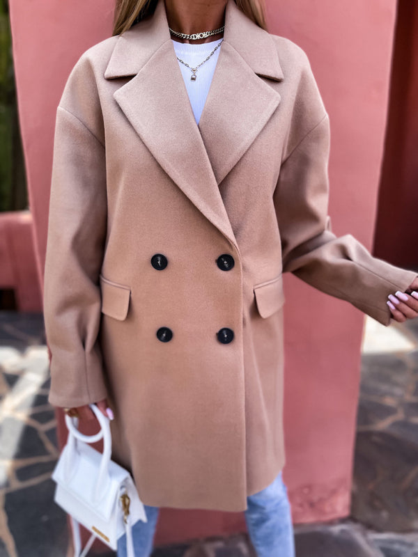 Collared Long Sleeve Buttoned Coat in 5 Colors Sizes 4-14