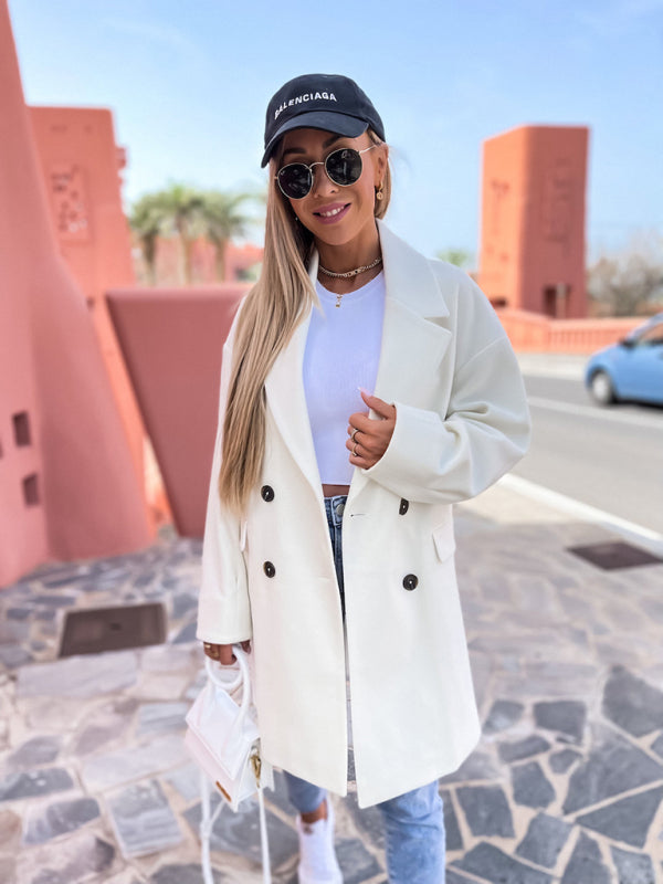 Collared Long Sleeve Buttoned Coat in 5 Colors Sizes 4-14