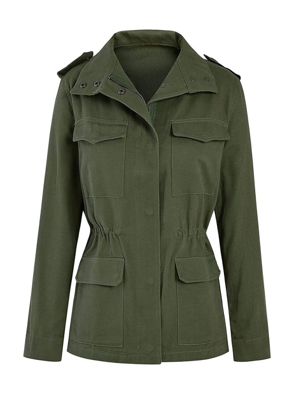 Multi-Pocket Long Sleeve Cargo Jacket