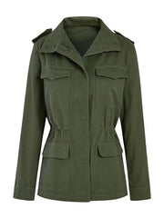 Multi-Pocket Long Sleeve Cargo Jacket