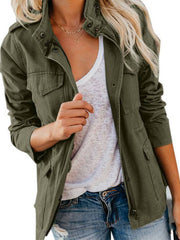 Multi-Pocket Long Sleeve Cargo Jacket