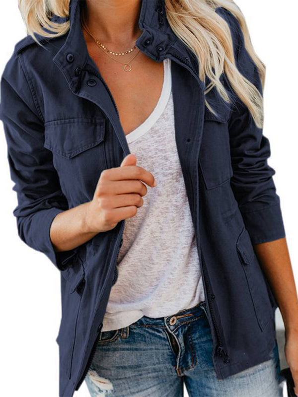 Multi-Pocket Long Sleeve Cargo Jacket