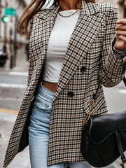 Plaid Long Sleeve Mid-Length Suit Jacket Sizes 4-12