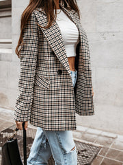 Plaid Long Sleeve Mid-Length Suit Jacket Sizes 4-12