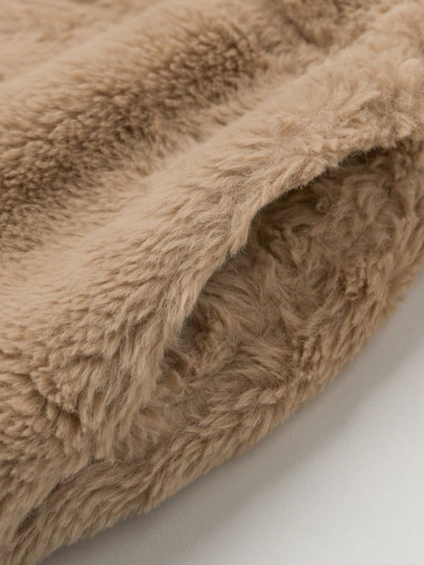 Cropped Plush Jacket with Lapel in 6 Colors Sizes 4-18