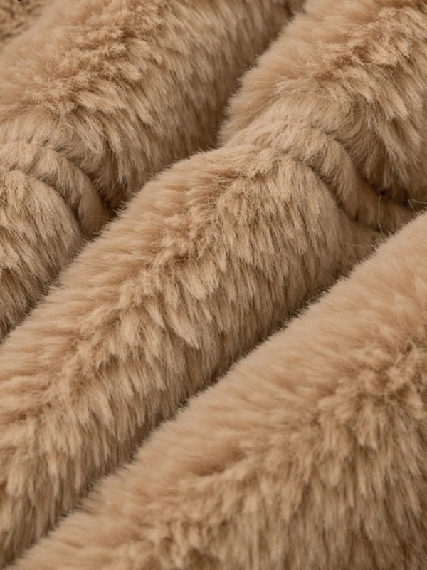 Cropped Plush Jacket with Lapel in 6 Colors Sizes 4-18
