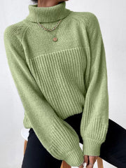 Turtleneck Knit Sweater with Long Sleeves in 6 Colors Sizes 4-12