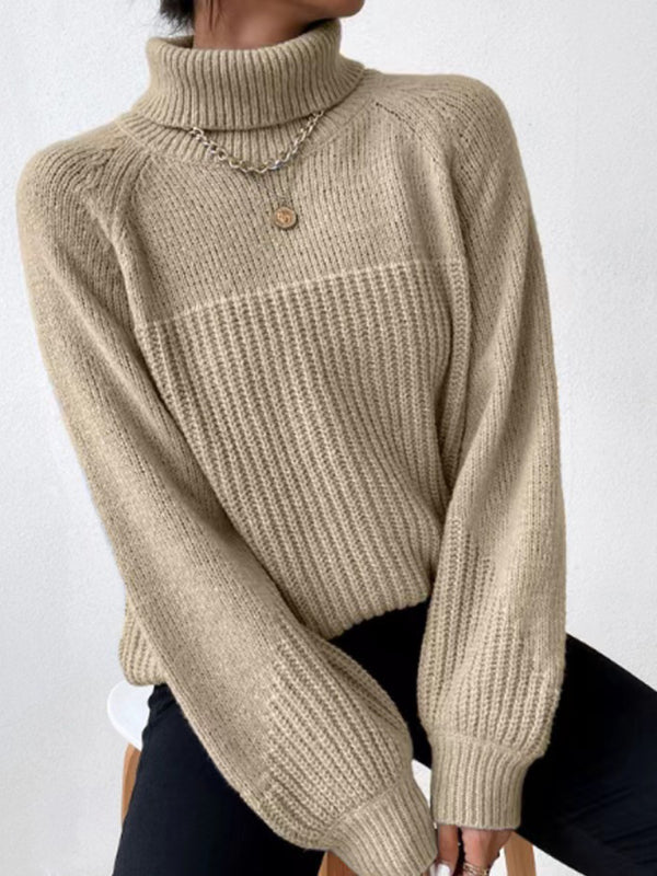 Turtleneck Knit Sweater with Long Sleeves in 6 Colors Sizes 4-12