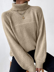 Turtleneck Knit Sweater with Long Sleeves in 6 Colors Sizes 4-12