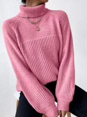 Turtleneck Knit Sweater with Long Sleeves in 6 Colors Sizes 4-12