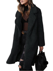 Plüschiger Langarm-Cardigan-Mantel in 6 Farben S-3XL