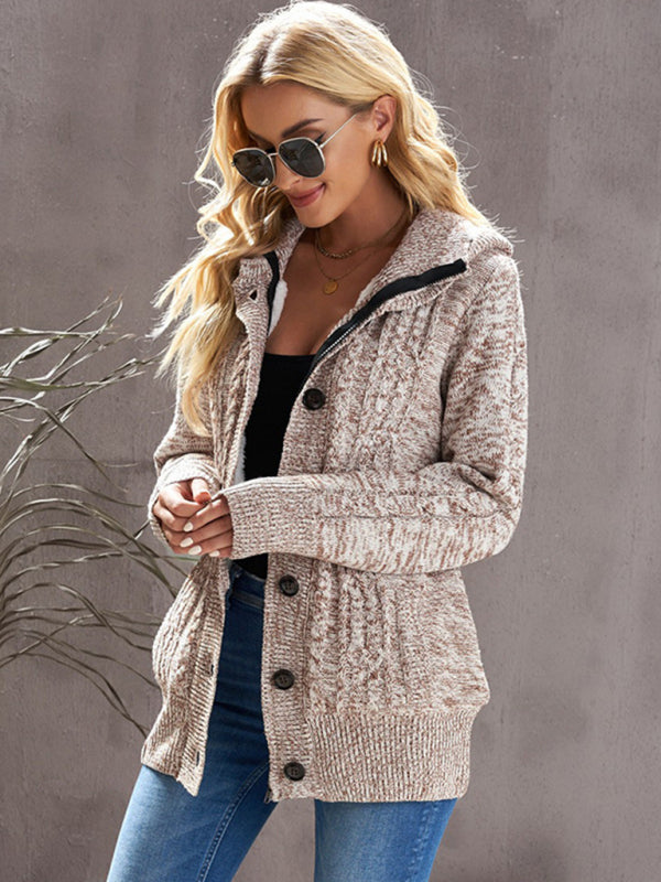 Strickjacke mit Kapuze und langen Ärmeln und Taschen in 4 Farben, Größen 4–12